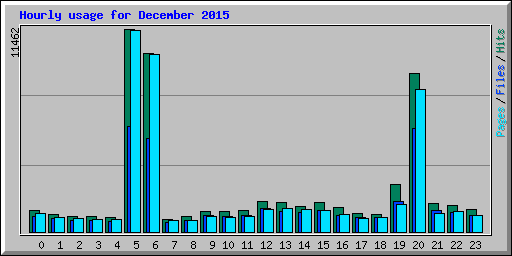 Hourly usage for December 2015