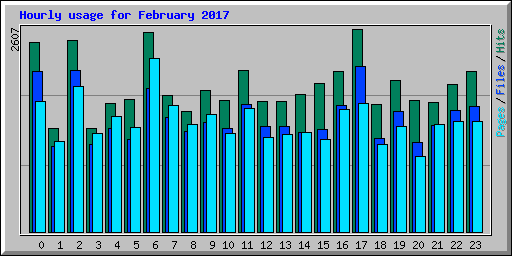 Hourly usage for February 2017